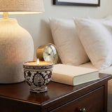 Scented Candle - Plumeria Brown and White Ceramic, 6 Oz.
