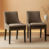 Luxurious Camel Upholstered Dining Chairs With Wood