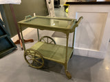 Bar tray on wheels with bottom shelf