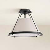 Rowabi - Solace Metal Fabric Gold Black Ivory Modern Flush Mount