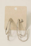 Layered Metallic Oval Hoop Earrings