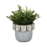 Ceramic Handcrafted Leaf Applique Planter - Seafoam, 6 in.
