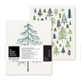 S/2 AllOver Trees Dishcloths-6.5x8"L