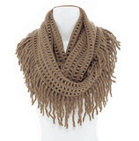 Knit Tassel Infinity Loop Scarf