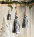 Christmas Forest Etched Bell Set Of 3