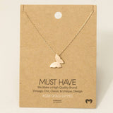 Gold Dipped Mini Butterfly Pendant Necklace