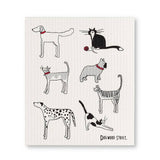 S/2 Dogs & Cats Dishcloths-6.5x8"L