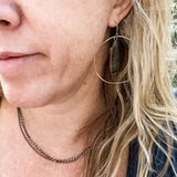 Artemis: Gemstone Tear Drop Hammered Hoop Earring