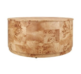 Wood Round Coffee Table, Natural Burl