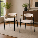 Nean Dining Side Chair Set of 2, Arms, Cushions