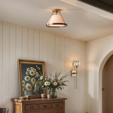 Rowabi - Solace Metal Fabric Gold Black Ivory Modern Flush Mount