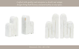 Bookends- White Marble Geometric Swirly, 6 in.