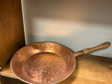 Copper pan with wood handle-vintage