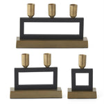 Matte Black & Antique Brass Square Taper C (3 Styles)