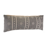 Embroidered Gray and Cream Throw Pillow