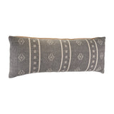 Embroidered Gray and Cream Throw Pillow