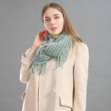 Knit Tassel Infinity Loop Scarf