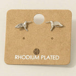 Gold Dipped Humming Bird Stud Earrings