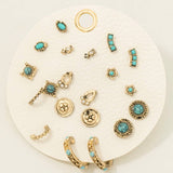Assorted Western Boho Turquoise Earrings Set