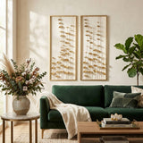 Wall Art - Gold Metal Botanical Blooms, 32 in.