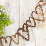 5 ft Chain Grapevine Twig Garland  - Select Stars or Hearts