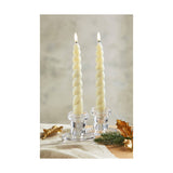 Spiral Led Tapers Set of 2 Ivory Paraffin Wax Everyday