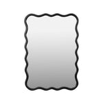 Solid Wood Wavy Rectangle Mirror for Home Decor