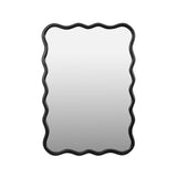 Solid Wood Wavy Rectangle Mirror for Home Decor