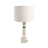 White 27x14 in. Stacked Marble Cubes Table Lamp with Switch