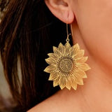 Brass Sunflower Earring