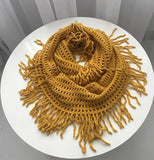 Knit Tassel Infinity Loop Scarf