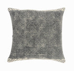 Willy Bordered Modern Rustic Throw Pillow, Gray/White