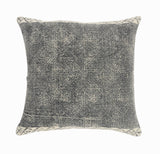 Willy Bordered Modern Rustic Throw Pillow, Gray/White