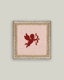 Cupid Silhouette Framed Antique Art