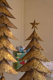 SET OF TWO ANTIQUE GOLD CHRISTMAS TREES