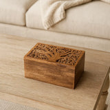 Aranyani Tree of Life Jewelry Box with Tray - Hand Carved