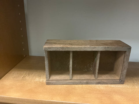 Small wood box with dividers