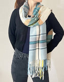 Plaid Fringe Cashmere Ultra Soft Scarf