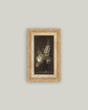 Hollyhock Bouquet Framed Antique Art