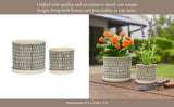 Planters - Ivory Ceramic Line with Saucer (2 SIZES), 6/8 in.