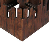 24 Inch Accent Side End Table, Brown Acacia Wood