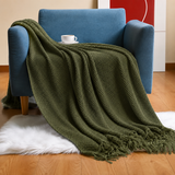Willow Green Textured Knit Throw Blanket – 50" x 60"