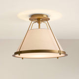 Rowabi - Solace Metal Fabric Gold Black Ivory Modern Flush Mount