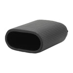 Black 8 in. Ceramic Novelty Modern Oval Ridged Vase
