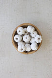 BAG OF FIFTEEN DRIED MINIATURE FAUX PUMPKINS - WHITE
