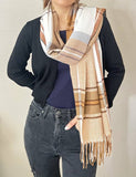 Plaid Fringe Cashmere Ultra Soft Scarf