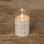 5" ANDRI PLAID GLASS 3D FLAME CANDLE