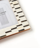 Mukhendu 5x7 Black & White Picture Frame - Hand Carved Bone
