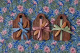 Mini Natural Appetizer Board with Spreader, Sage Green Ribbon