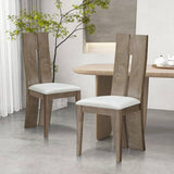 Dining Chair Set of 2 MDF PU Leather Upholstered High Back